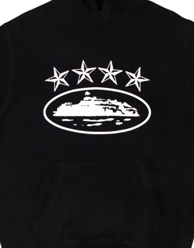 Corteiz 4Starz Alcatraz Black Hoodie