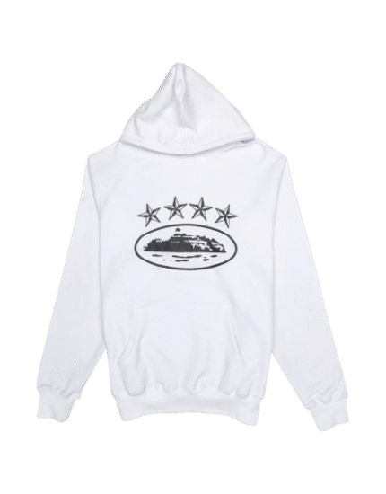 Corteiz 4Starz Alcatraz Hoodie White